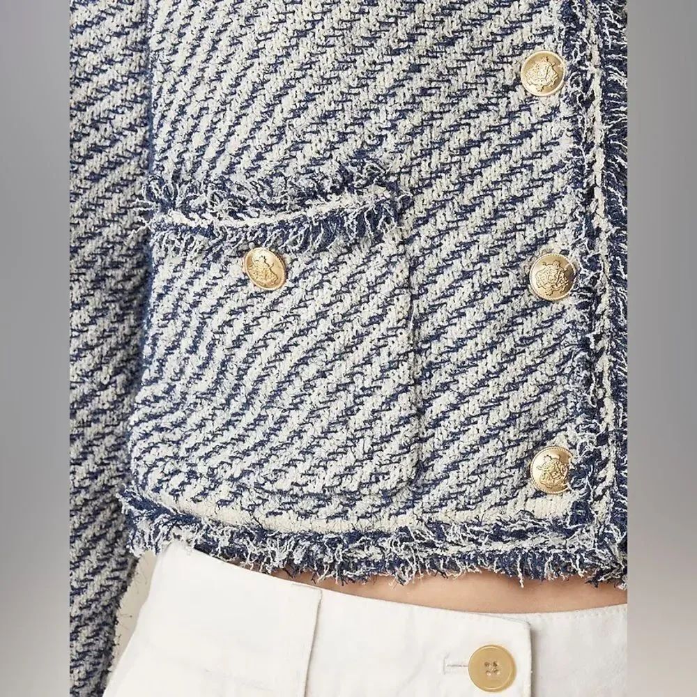 NWT J CREW Collection cropped lady jacket in textured cotton - Picture 4 of 9